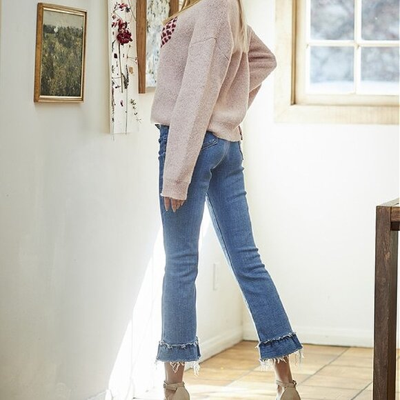 Special A Jeans Tummy Control Ankle Length Kick Flares With Ruffle Hem - Picture 6 of 8